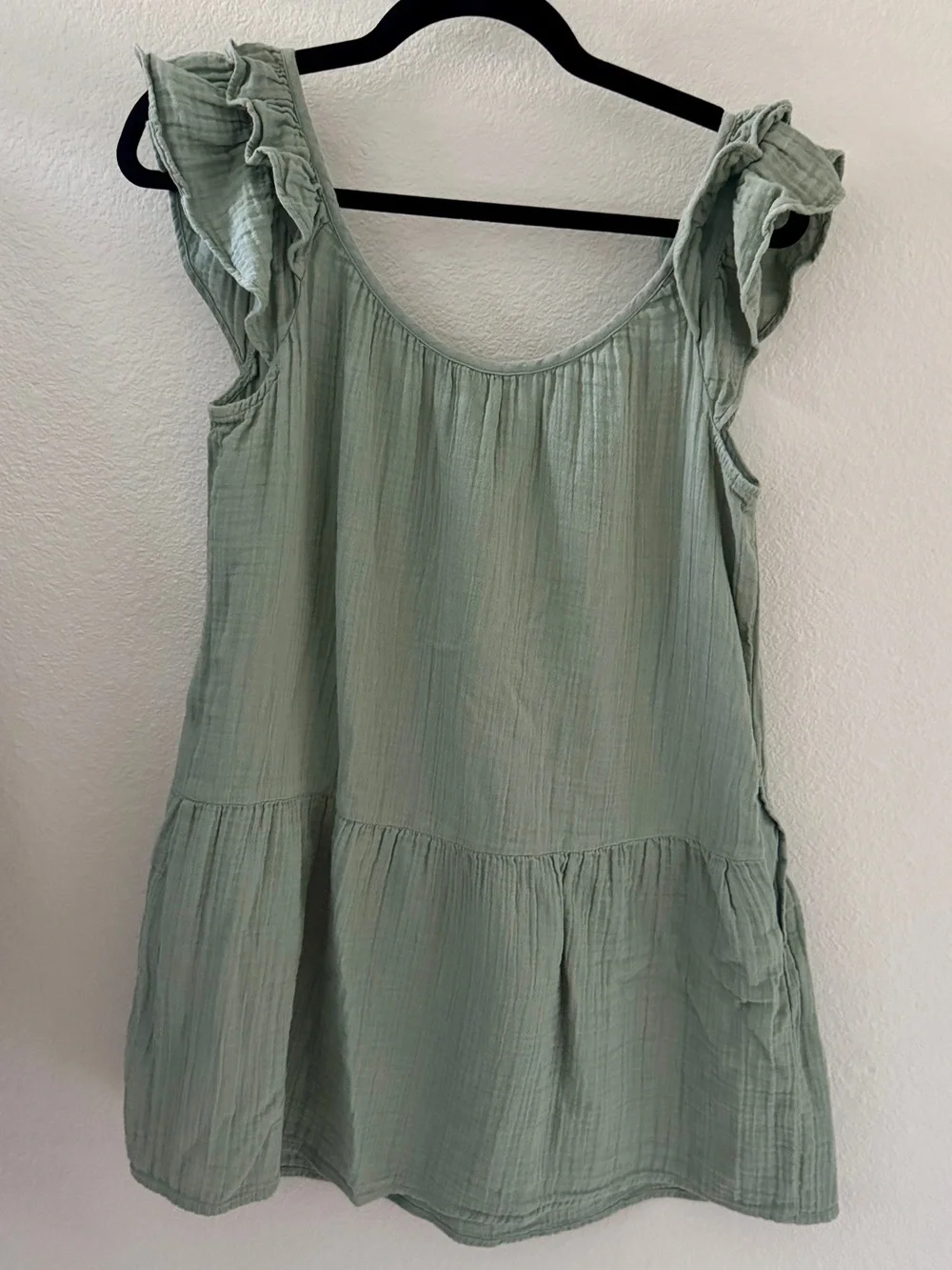 GAP Women's Sage Green Ruffle Sleeve dress